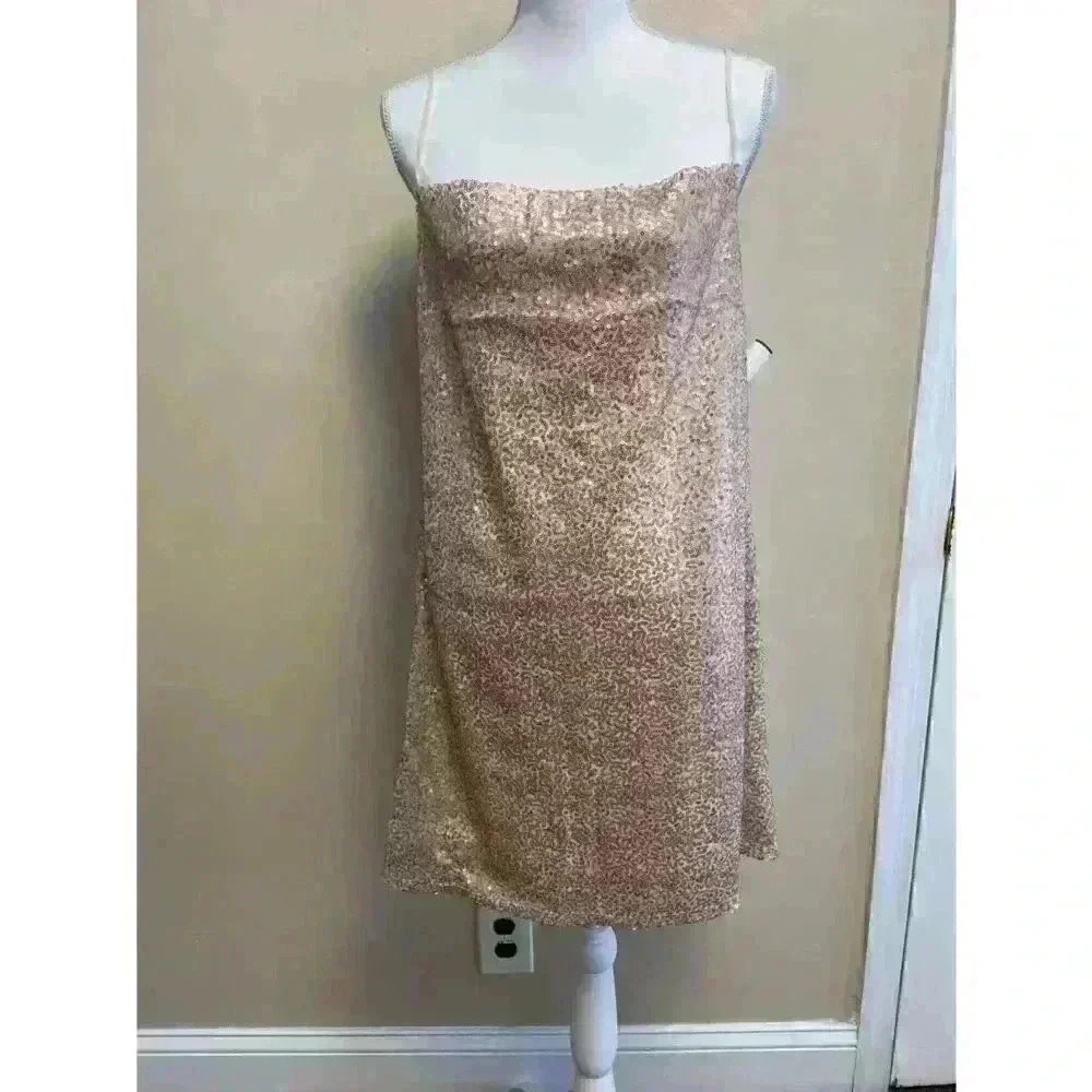 American Eagle Outfitters Pink Sequin Mini Dress